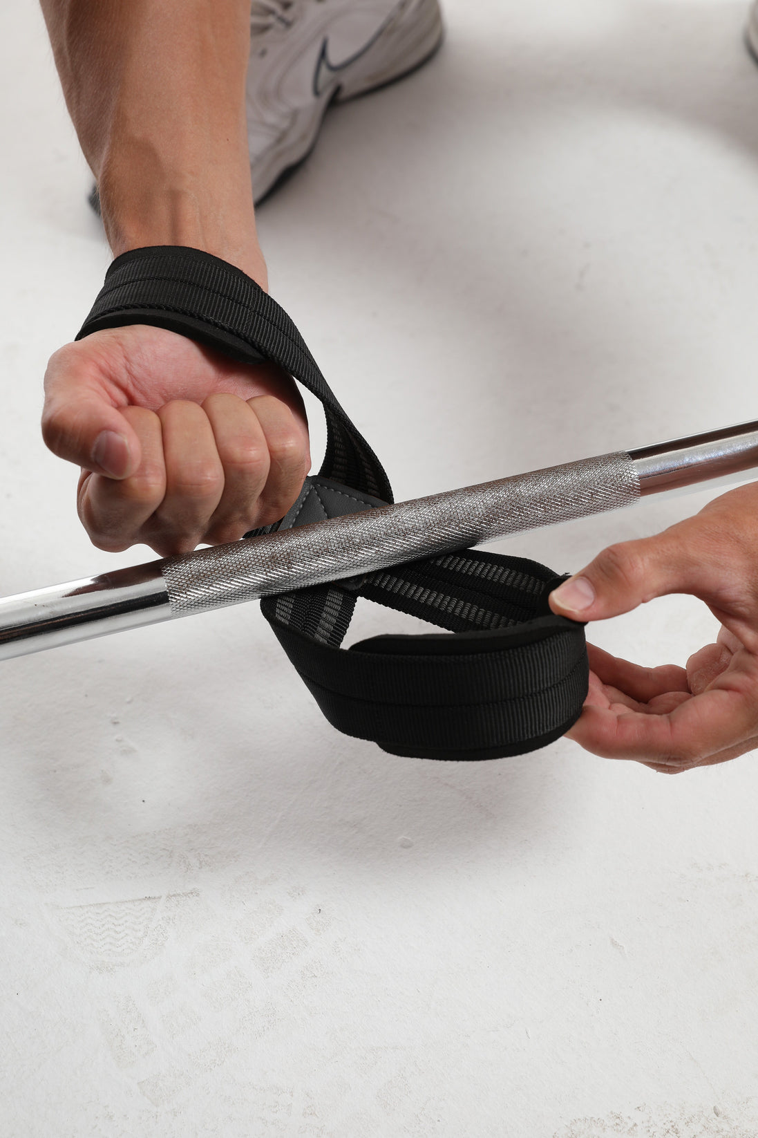 Leather pad Figure 8 Powerlifting straps - Kerne