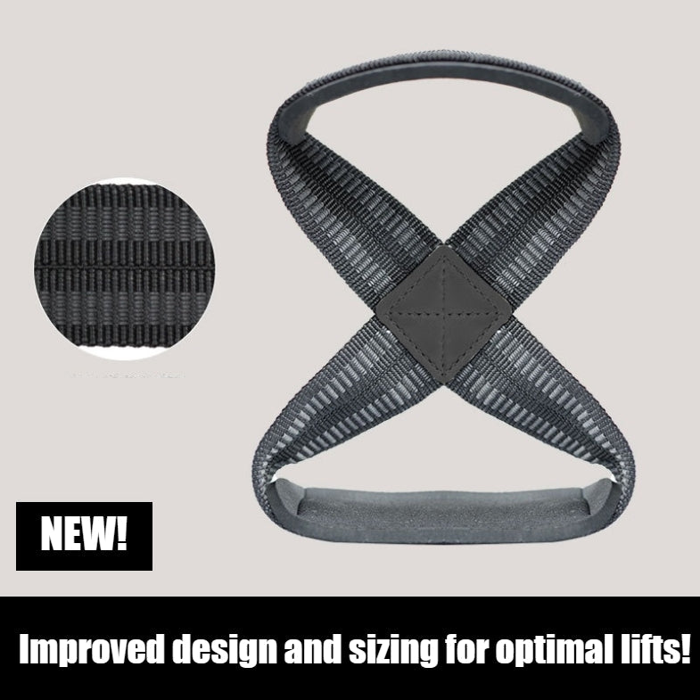 Leather pad Figure 8 Powerlifting straps - Kerne