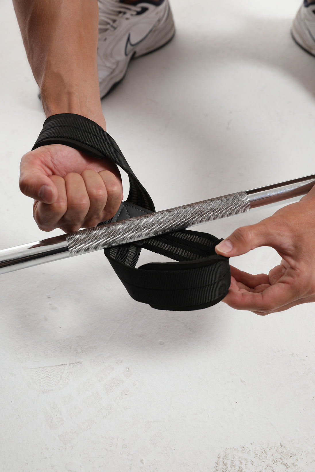 Leather pad Figure 8 Powerlifting straps - Kerne