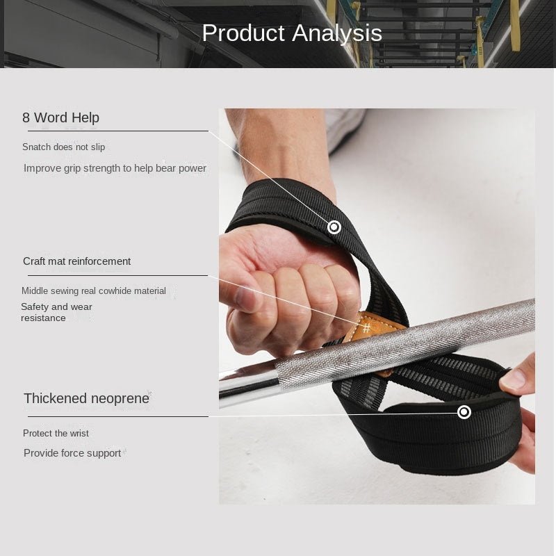 Leather pad Figure 8 Powerlifting straps - Kerne