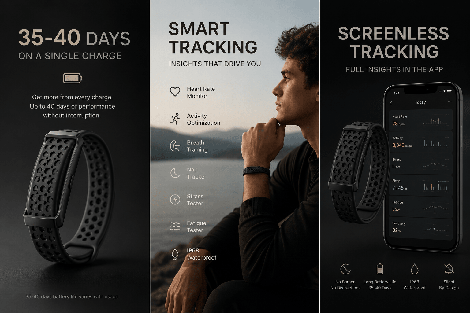 Smart Bracelet For Minimalist Tracking - Optivita