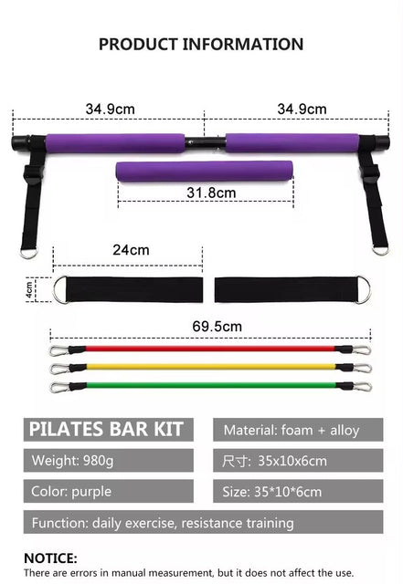 Squat Resistance Bands with Bar - Optivita