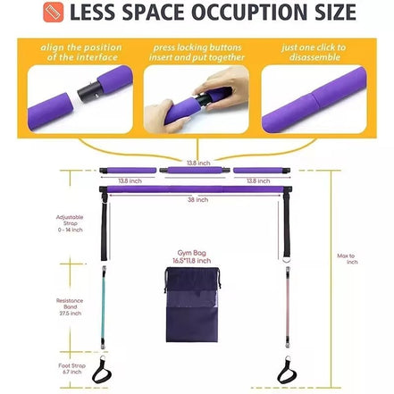 Squat Resistance Bands with Bar - Optivita