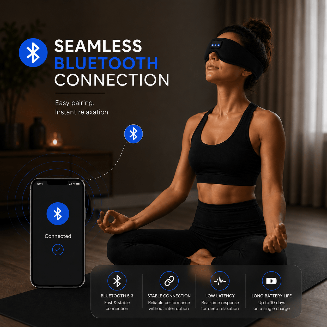 Wireless Sleep Mask with Zero Eye Pressure - Kerne Collection